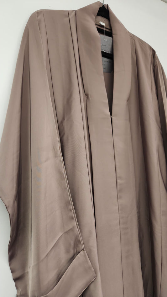AA1 Elegant abaya burkha in nude color, perfect for modest women’s fashion in NZ, Australia & Fiji.