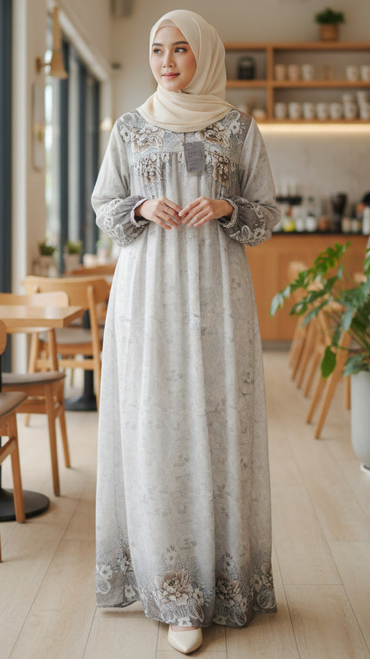 Vintage Floral Embroidered Maxi Dress