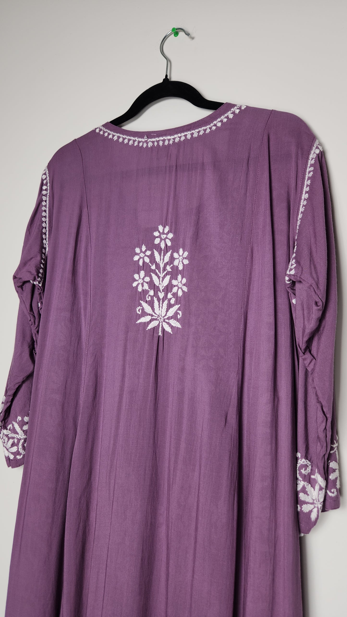 Purple dress with floral embroidery on a white background. Shop the world’s first best collection of elegant kurtis, beautiful maxi dresses, and premium cordsets—affordable, stylish, and crafted for boutique lovers in Auckland, New Zealand, and Australia. Premium quality meets cheap prices in fashion that’s both modest and stunning.