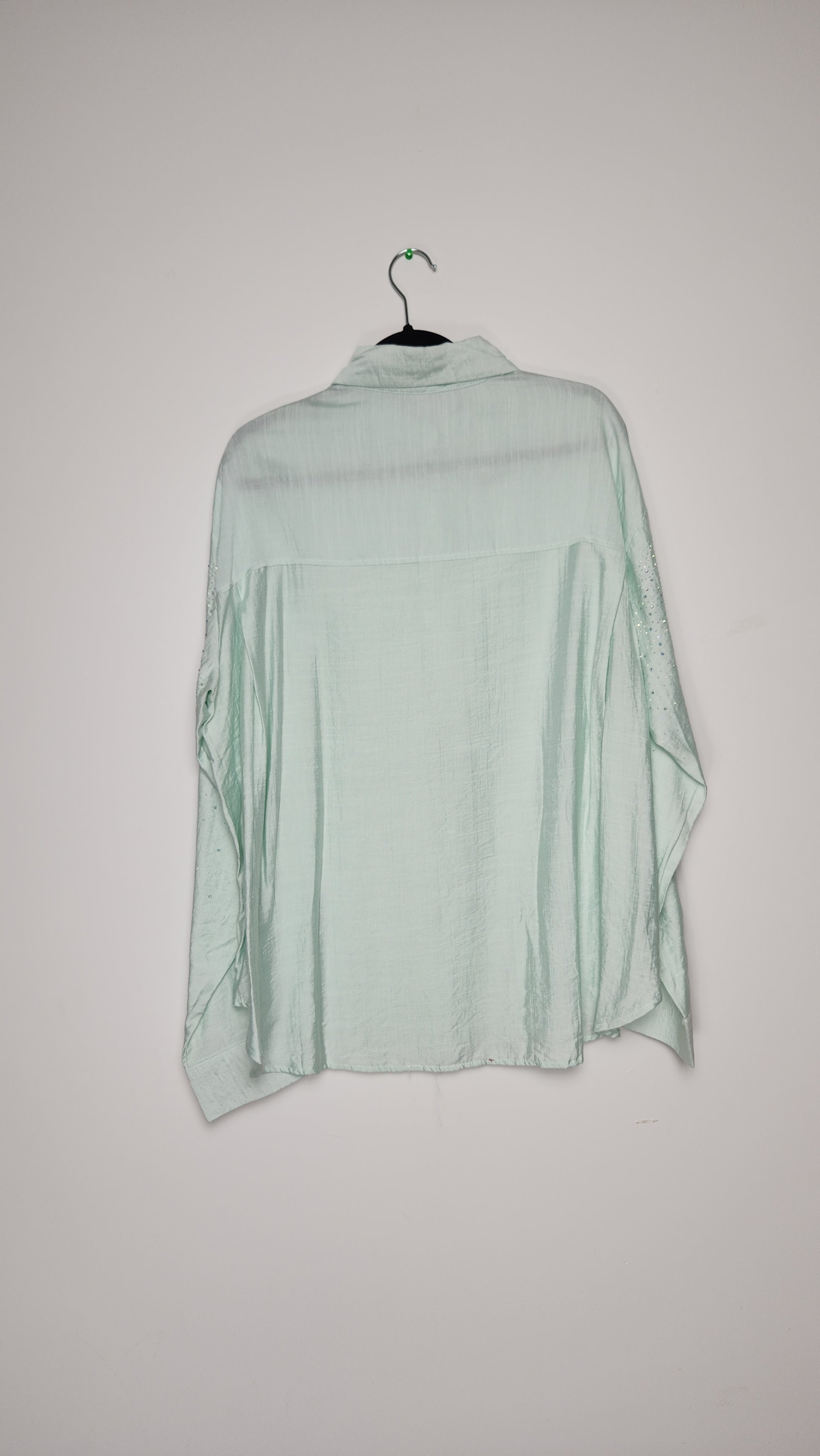 Embellished Long-Sleeve Button-Up Shirt